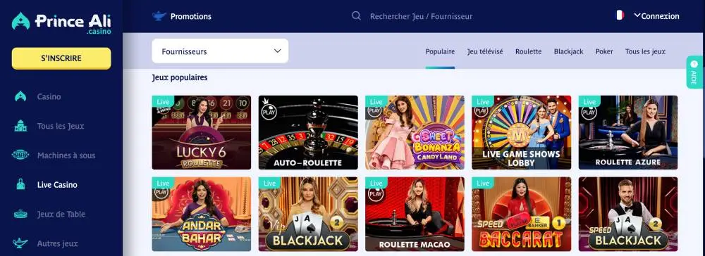 Prince Ali casino jeux